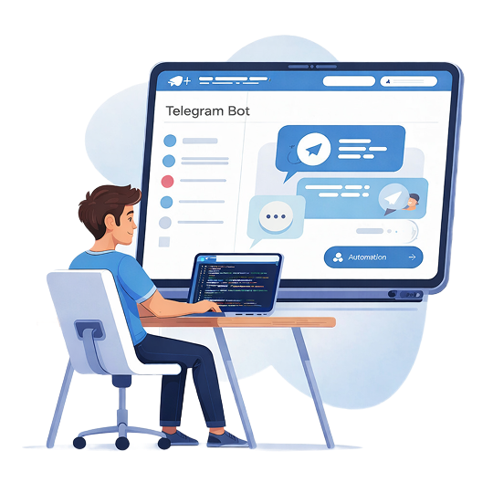 Telegram bot and landing page development for business